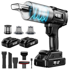 Car vacuum cordless handheld with dual batteries