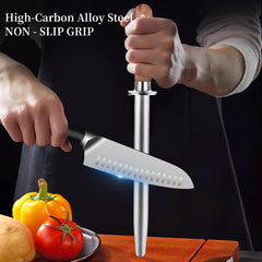 High carbon alloy steel sharpening rod for kitchen knives