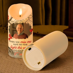 Battery operated LED memorial candle with soft glow