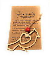 Cardinal Story Ornament wooden heart frame with cardinal silhouette