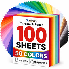 cardstock 50 assorted colors 8.5 x 11 inch 100 sheets