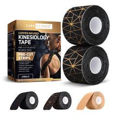 Care Science Copper Infused Kinesiology Tape 40 precut strips on 2 rolls