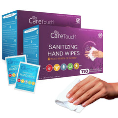 Care Touch Hand Sanitizer Wipes 110 packets individually wrapped