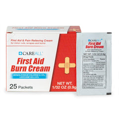 CareALL first aid burn relief cream 0.9g packet box