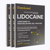 CARELAND 4% Lidocaine Gel Patches box and label