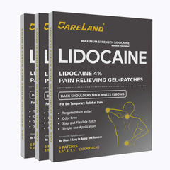 CARELAND 4% Lidocaine Gel Patches box and label