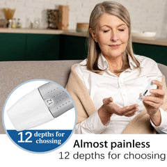 Compact portable CareLiving lancing device in hand