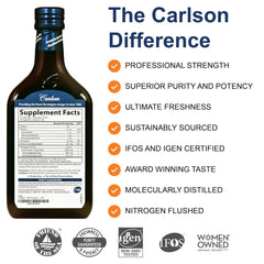 Carlson omega-3 EPA DHA fish oil 500 mL bottle