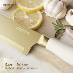 CAROTE 8in bread knife with gold titanium coating