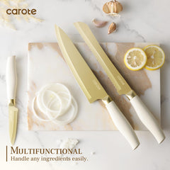 CAROTE 8in slicing knife with gold titanium coating