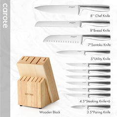 CAROTE All-Stainless Steel Knife Block Set product image