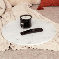 Carrara marble cake stand white and gray color