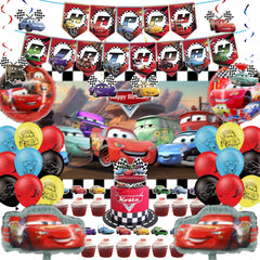 Cartoon Birthday Decorations banner balloons kit includes 16 latex balloons and 4 foil balloons