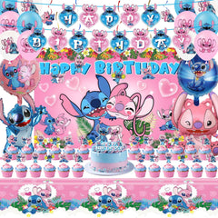 Cartoon Birthday Party Supplies Decorations Set banner backdrop and toppers
