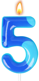 Cartoon blue birthday candle for cake
