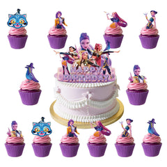 Cartoon cake decorations 25 piece set large Happy Birthday topper