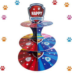 Cartoon dog theme cupcake stand three-tier kids birthday decor