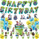 Cartoon Movie Theme Party Supplies banner and toppers