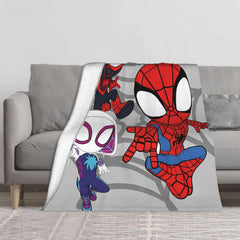 Cartoon printing throw blanket for bed couch and travel