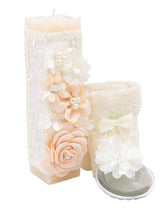Casa Gala baptism set for girl beige melon color box