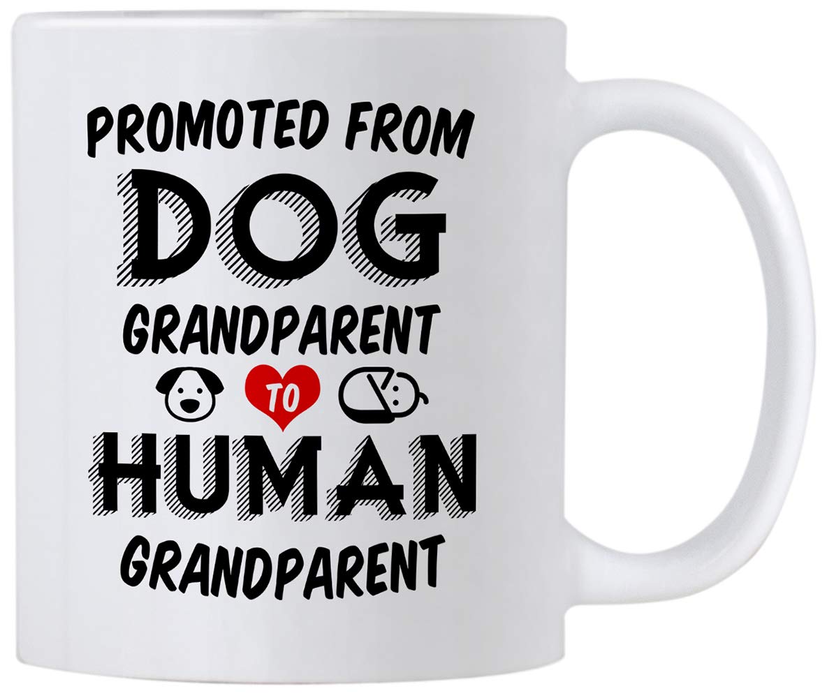 Casitika 11 Ounce Mug white ceramic pregnancy announcement for grandparents