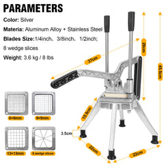 Cast aluminum frame and rust-proof stainless steel blades
