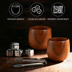 Casuenia wooden old fashioned glass side view