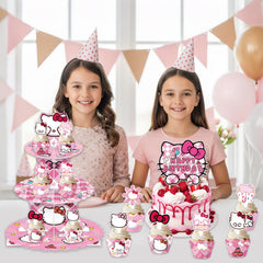 Cat themed party decor suitable for birthdays and baby baptism