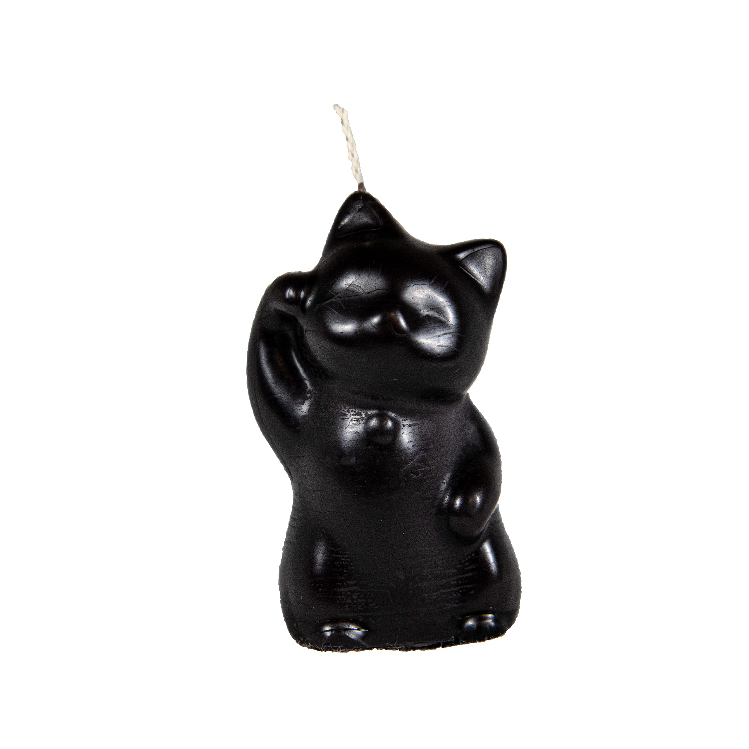 Cat beeswax candle featuring Maneki Neko Lucky Cat design