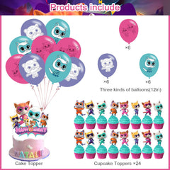 Cat birthday party decorations backdrop 5x3ft