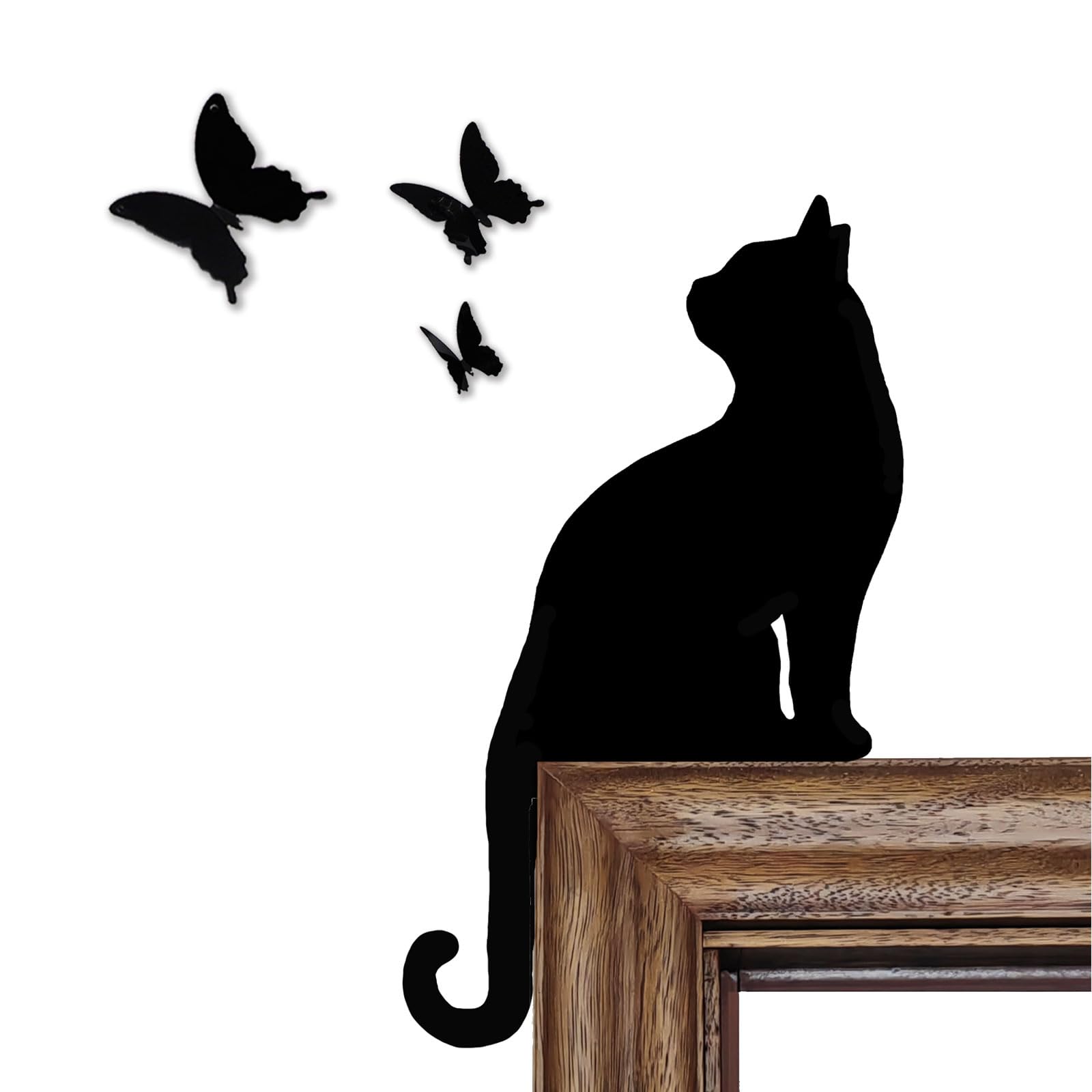 Cat Butterfly Door Corner made from maple plywood