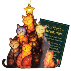 Cat Christmas Ornament 2025 tuxedo cat design for holiday tree