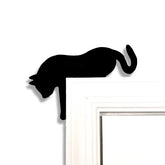 Cat Reach Door Topper in black for door corner display