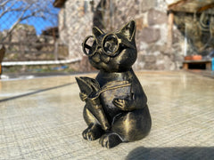 Hand painted cat figurine suitable for bookshelves decor