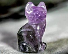 feline animal spirit figurine amethyst 9212