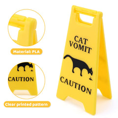 4inch cat vomit caution sign waterproof material