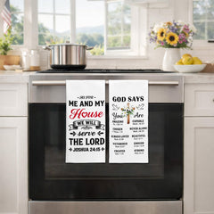 Catholic home decor towels kitchen display