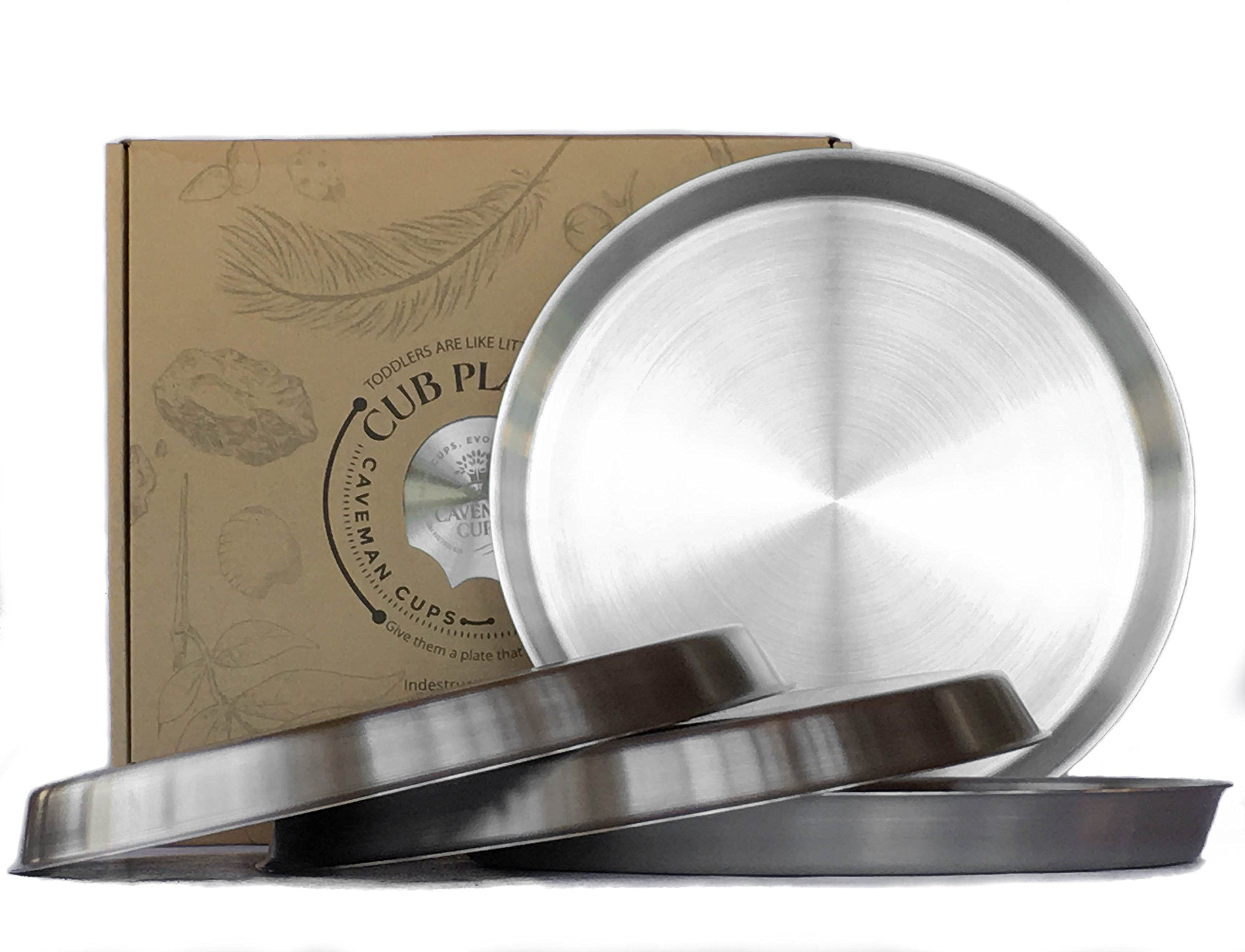Caveman Premium Heavy Weight Stainless Steel Plates 8.25in wide 0.8in deep for kids