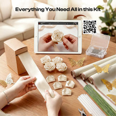 Caydo satin ribbon kit contents 2 ivory ribbons and accessories