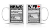 CBTwear Husband And Wife Nutrition Facts mug pair front view
