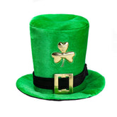 CCINEE velvet top hat green shamrock for Saint Patrick's Day