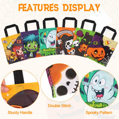 Durable nonwoven halloween goody bags with handles
