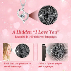heart necklace reveals I love you in 100 languages inner view
