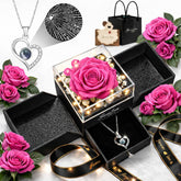 cdco preserved rose gift box with heart necklace product image