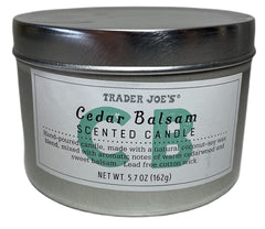 Seasonal limited edition Trader Joe's Cedar Balsam candle