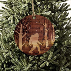 Pure cedar material Cedar Ornament Winter Sasquatch Bigfoot