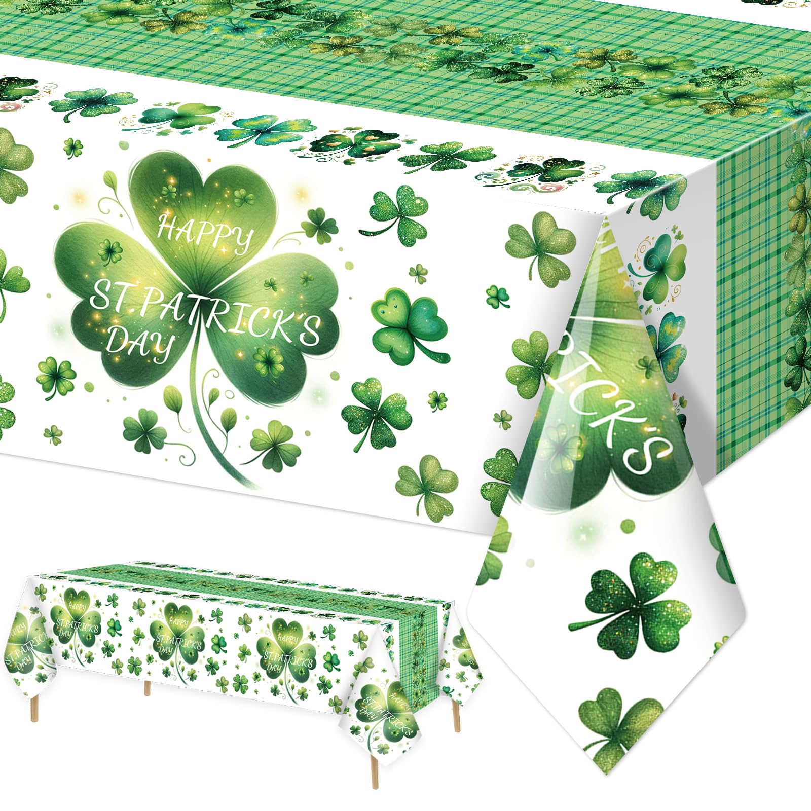 ceiba tree St Patrick's Day disposable tablecloths 54 x 108 inch 3 pack