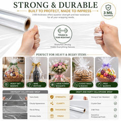 3mil thick food grade cellophane wrap roll for edibles