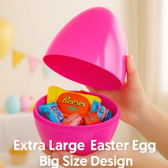 Celmuron 6 Pack 8inch Jumbo Fillable Easter Eggs yellow