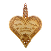 Celtic Claddagh Family Ornament birch wood 3.6x4.8 inches